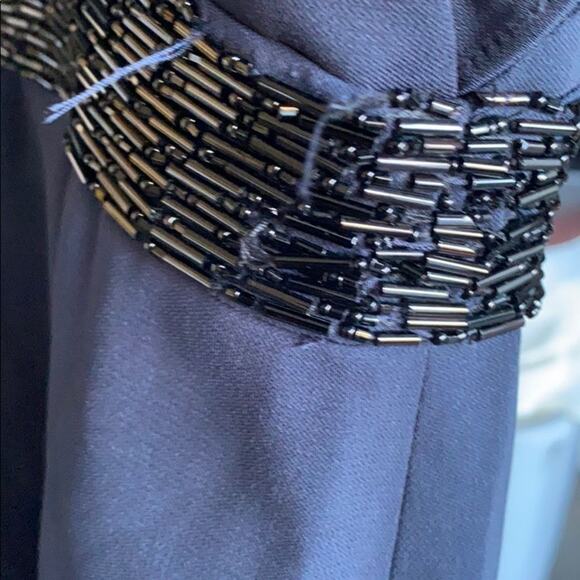 Beaded Flutter Sleeve Gown CARMEN MARC VALVO - Picture 3 of 10